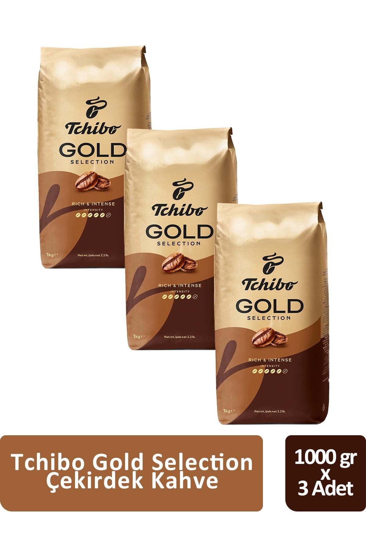 Tchibo Gold Selection Çekirdek Kahve 1000 gr x 3 Adet