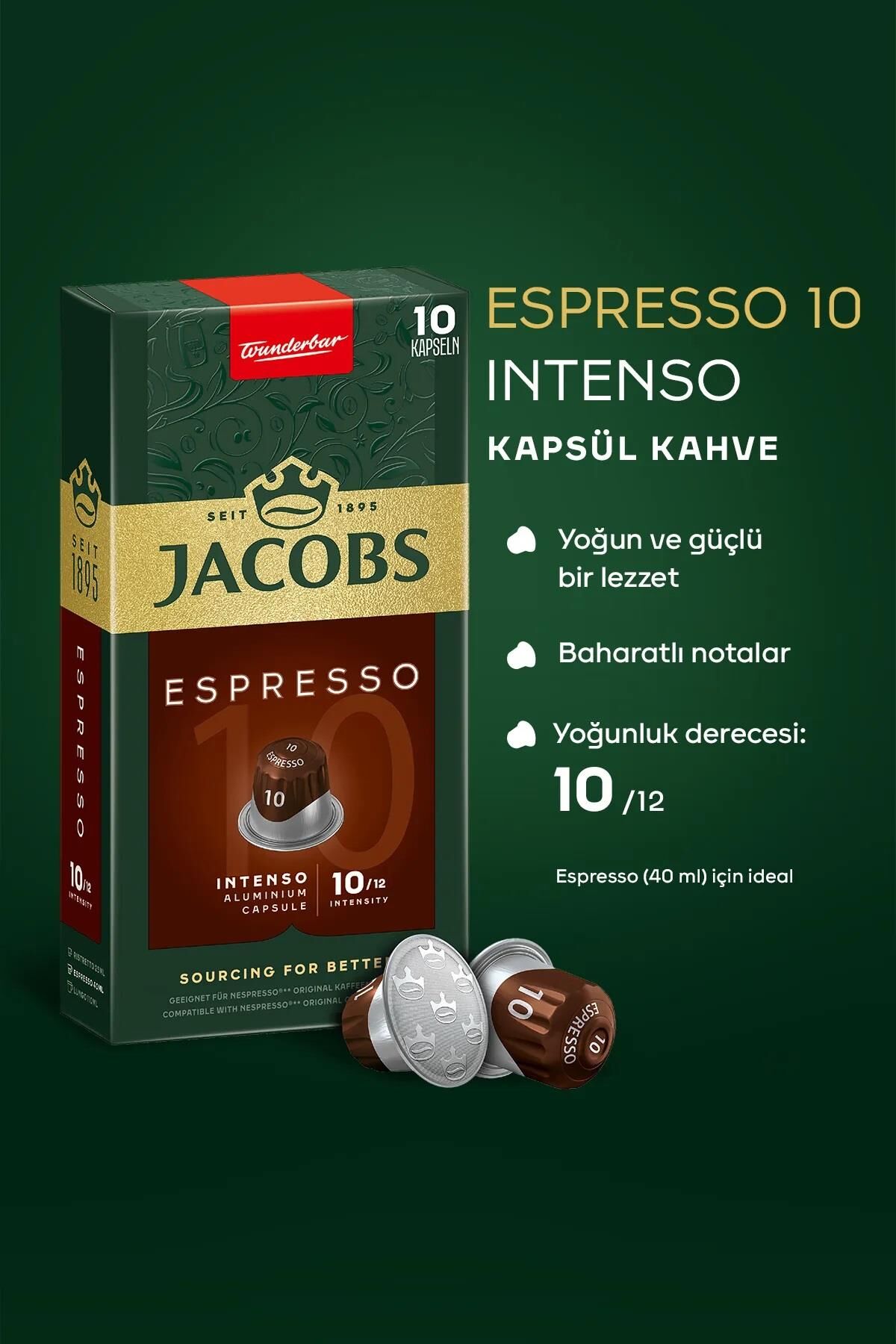 Jacobs Espresso 10 Intenso Kapsül Kahve 10 Kapsül