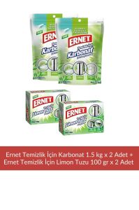 Ernet Temizlik İçin Karbonat 1,5 kg x 2 Adet + Ernet Temizlik için Limon Tuzu 100 gr x 2 Adet
