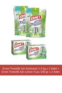 Temizlik İçin Karbonat 1,5 kg x 2 Adet + Temizlik için Limon Tuzu 100 gr x 2 Adet