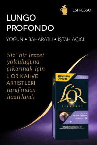 L'OR - Lungo Profondo - Intensity 8 - Nespresso Uyumlu Kapsül Kahve Fırsat Paketi 10 x 10 Paket (100 Adet)