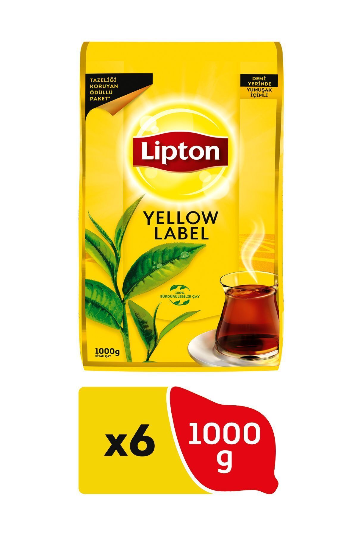 Lipton Yellow Label Dökme Siyah Çay 1000 gr x 6 Adet