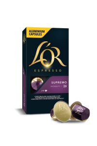 L'OR - Supremo - Intensity 10 - Nespresso Uyumlu Kapsül Kahve Fırsat Paketi 10 x 10 Paket (100 Adet)