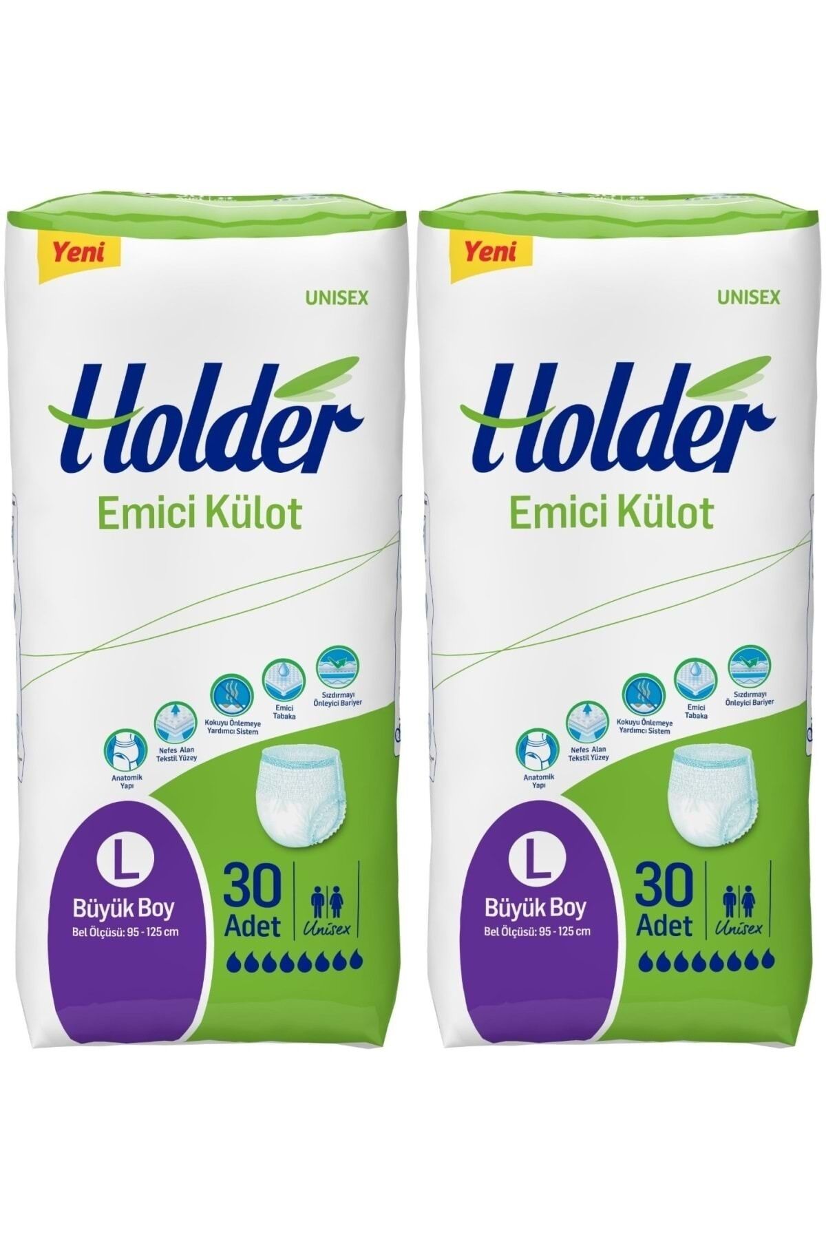 Holder Emici Külot Yetişkin Hasta Bezi Büyük Boy ( Large ) 30 x 2 Adet