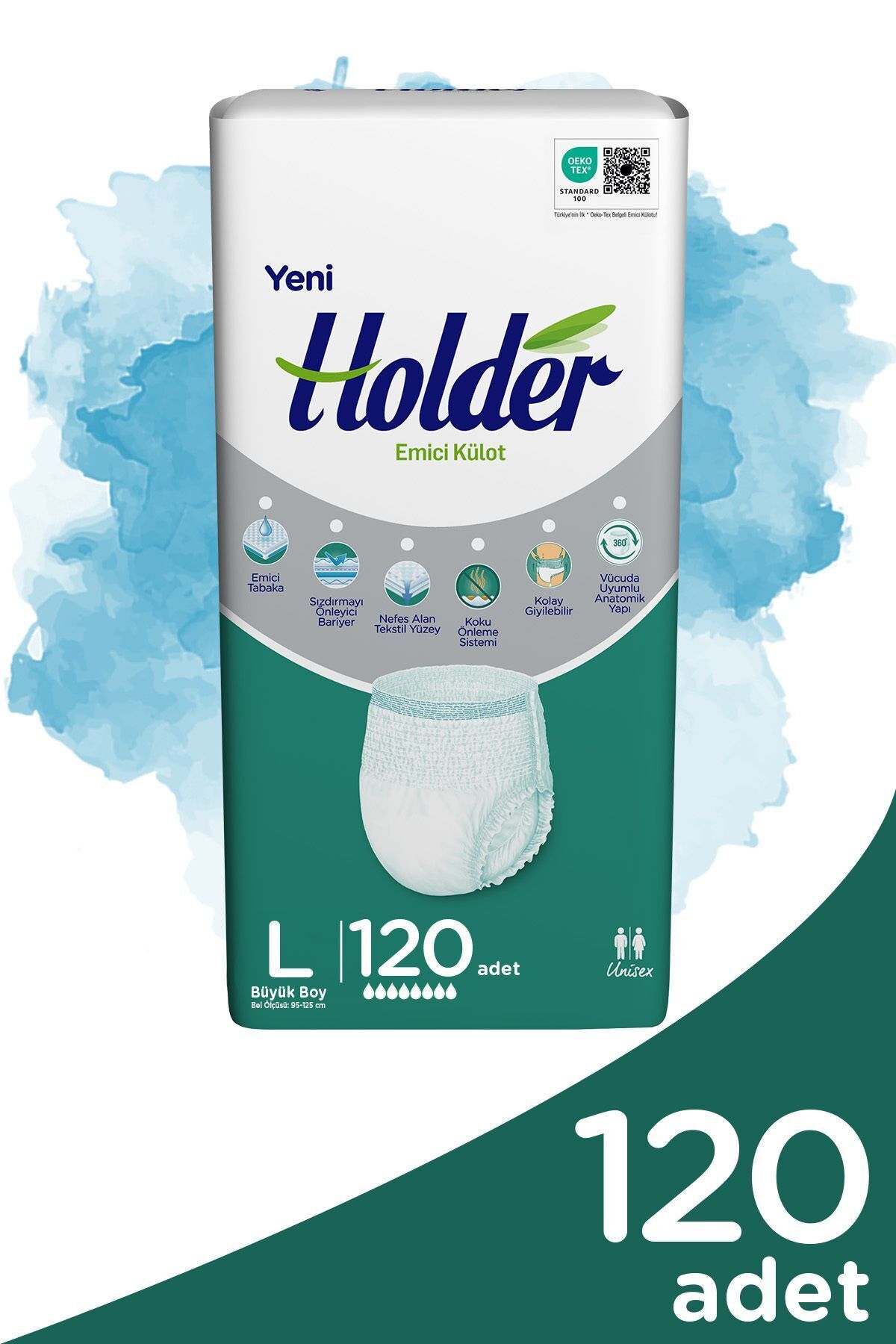 Holder Emici Külot Yetişkin Hasta Bezi Büyük Boy ( Large ) 30 x 4 Adet