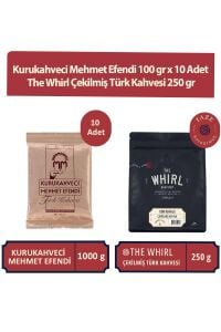 Kurukahveci Mehmet Efendi 100 gr x 10 Adet ve The Whirl Çekilmiş Türk Kahvesi 250 gr