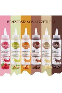 MELWİSS 6'LI BİTTER-SÜTLÜ ÇİKOLATA-BEYAZ ÇİKOLATA- FRAMBUAZ SOS-KARAMEL-ANTEP FISTIKLI SOS PAKETİ