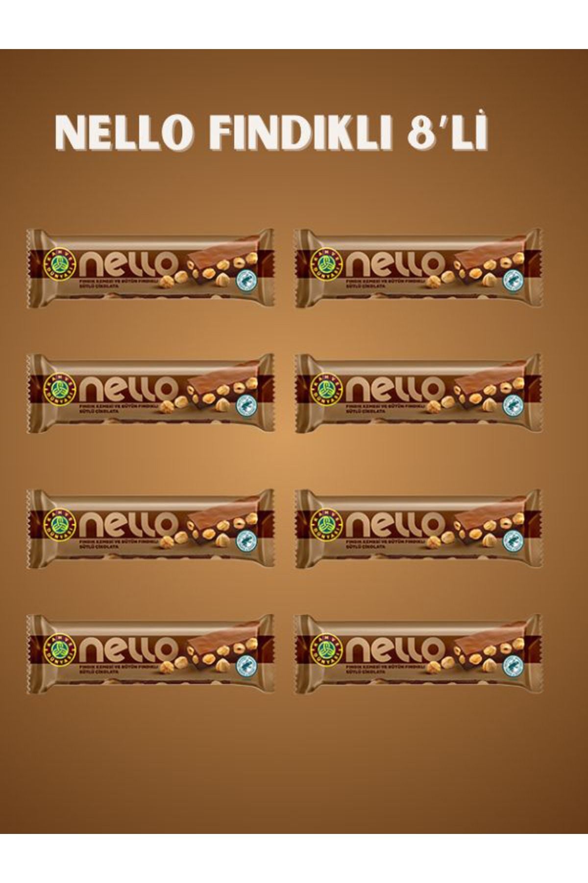 Kahve Dünyası Fındık Ezmesi ve Bütün Fındıklı Sütlü Çikolata 33 gr x 8 Adet