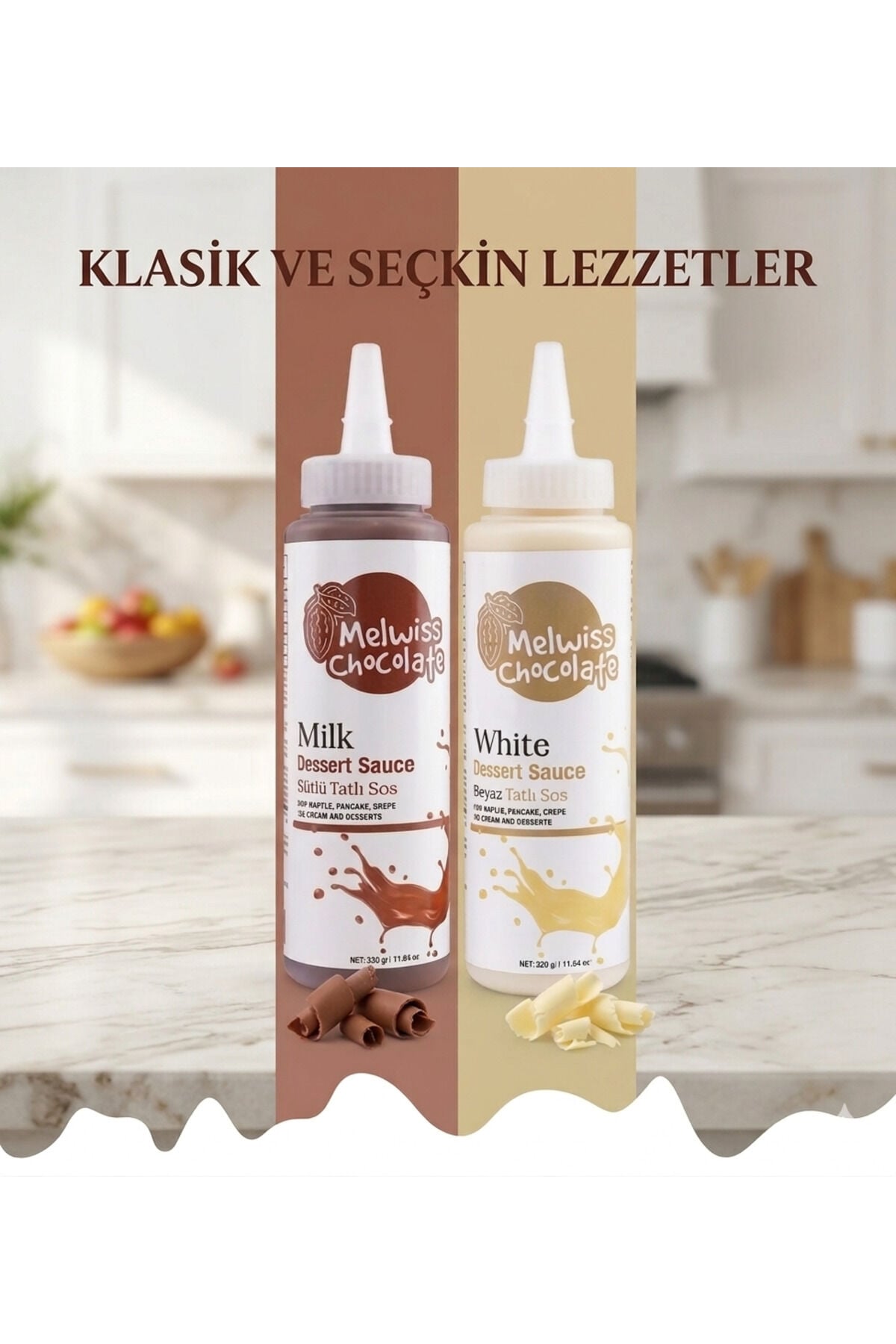 MELWİSS 2'Lİ SÜTLÜ ÇİKOLATA-BEYAZ ÇİKOLATA SOS PAKETİ