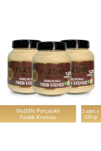 Nuttlife Parçacıklı Fındık Kreması 330 gr x 3 adet