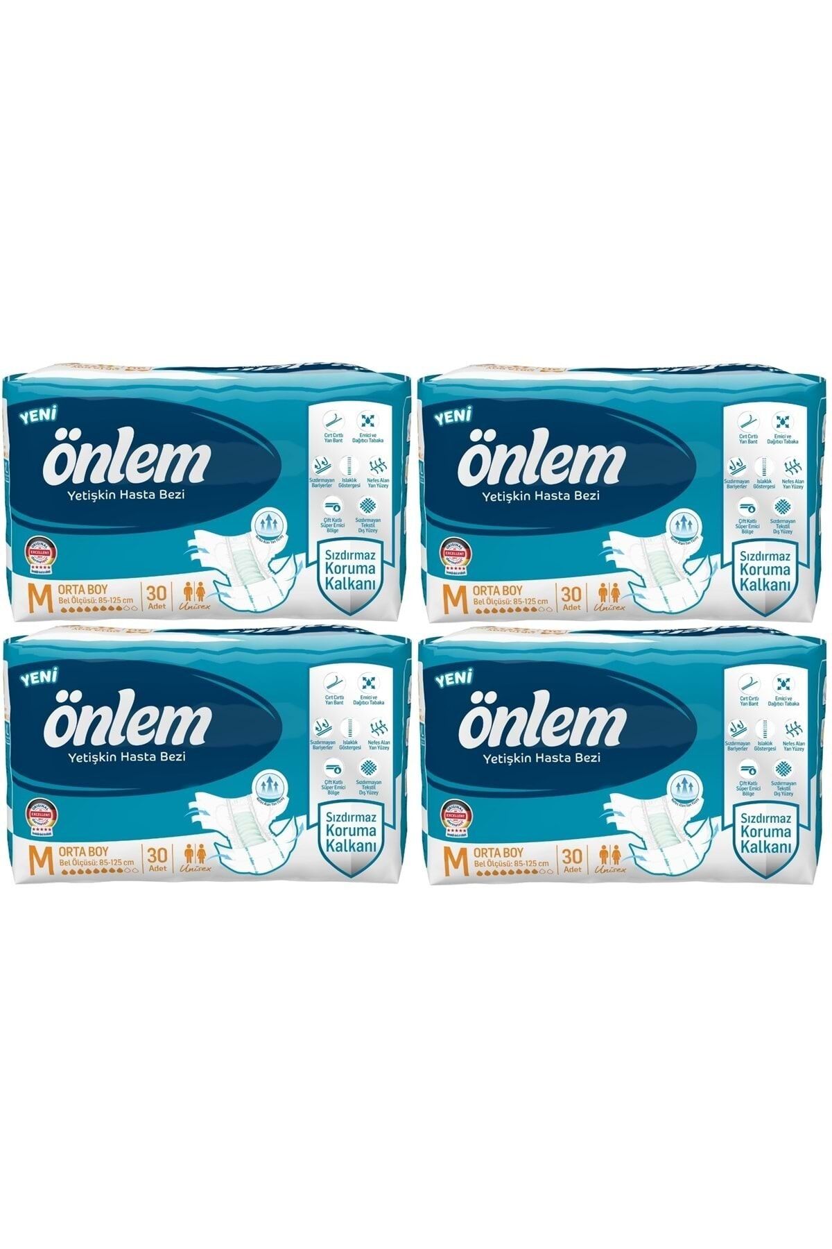 Önlem Hasta Bezi Bel Bantlı Tekstil Yüzey Medium Orta 120 Adet