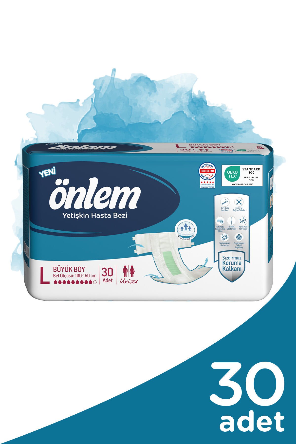 Hasta Bezi Bel Bantlı Tekstil Yüzey Yaşlı Bakım Bezi Large 30 Adet
