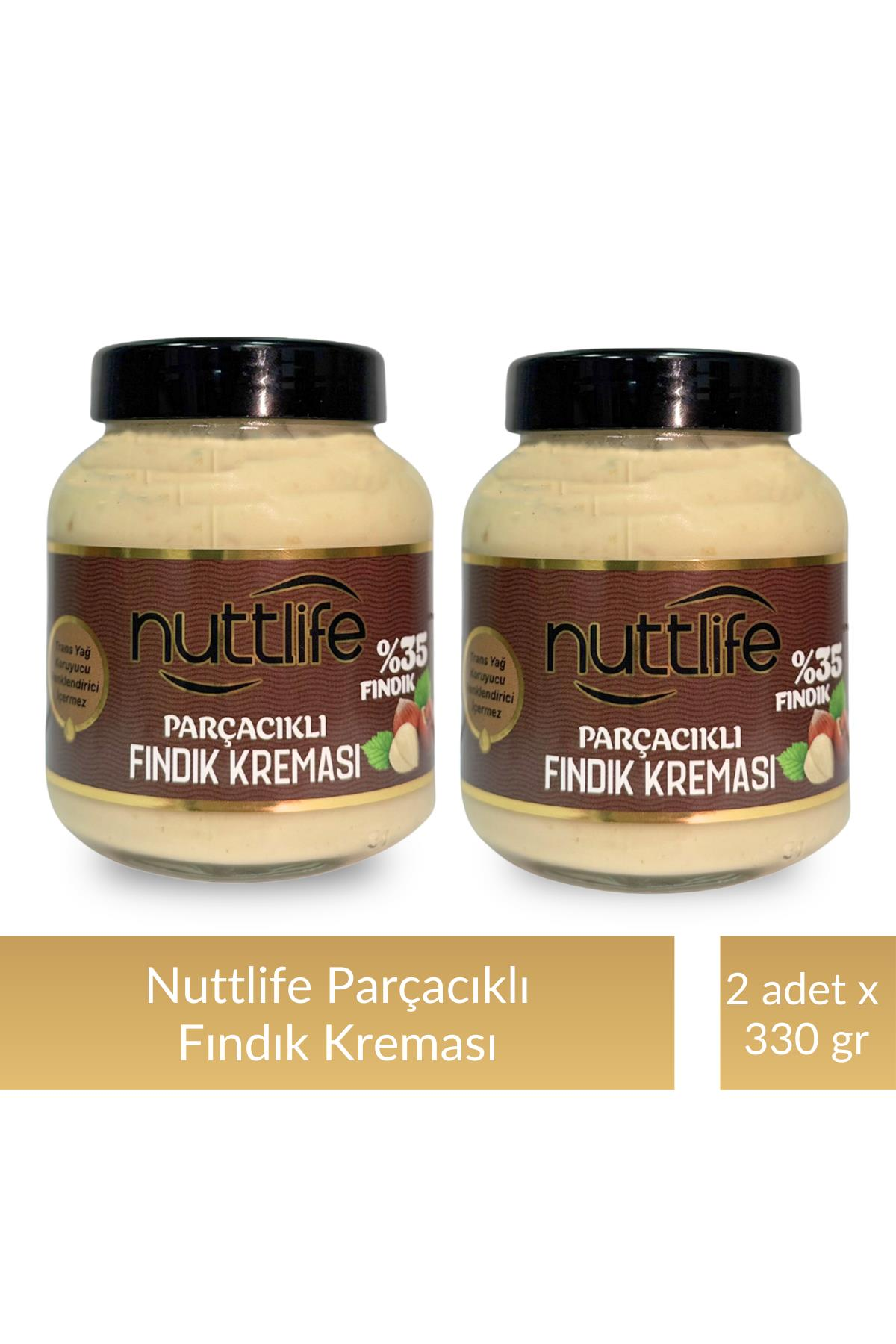 Nuttlife Parçacıklı Fındık Kreması 330 gr x 2 adet