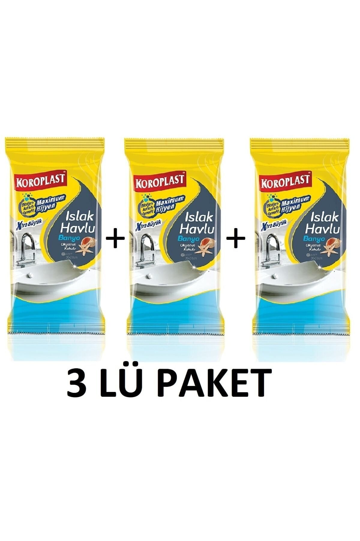 Islak Havlu Banyo Okyanus Kokulu 30lu x 3 Paket (20x30 cm)