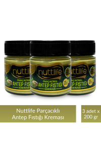 Nuttlife Parçacıklı Antep Fıstığı Kreması 200 gr x 3 Adet