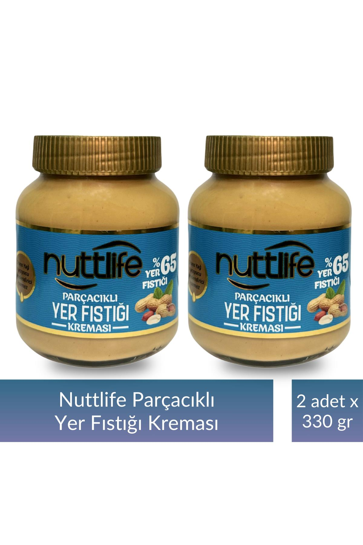 Nuttlife Parçacıklı Yer Fıstığı Kreması 330 gr x 2 adet