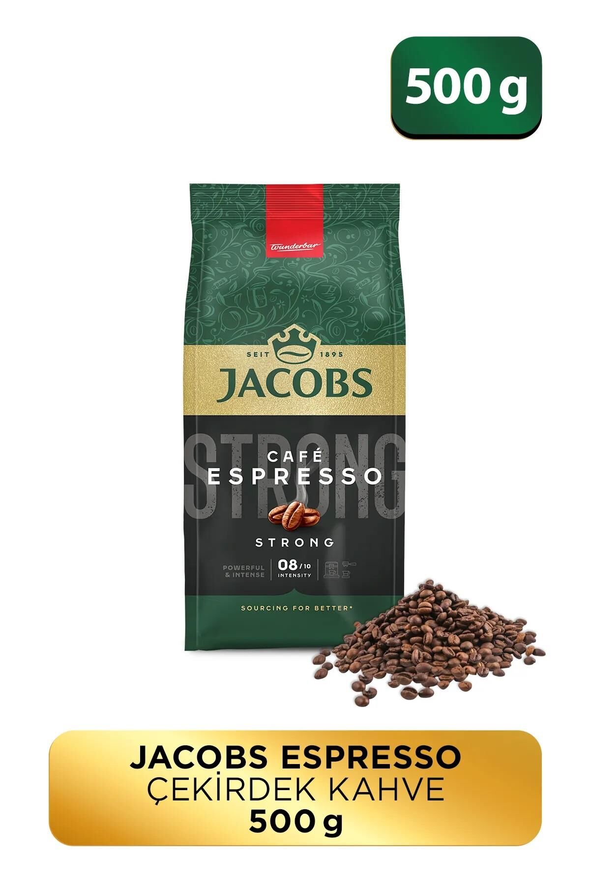 Jacobs Cafe Espresso Strong Çekirdek Kahve 500 gr