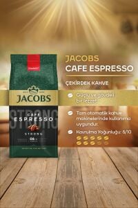 Jacobs Cafe Espresso Strong Çekirdek Kahve 500 gr x 4 Adet