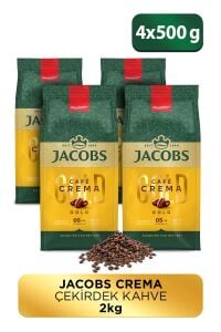 Jacobs Cafe Crema Gold Çekirdek Kahve 500 gr x 4 Adet
