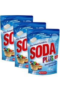Soda Plus Optik Etkili El ve Matik Çamaşır Sodası 3 x 500 gr