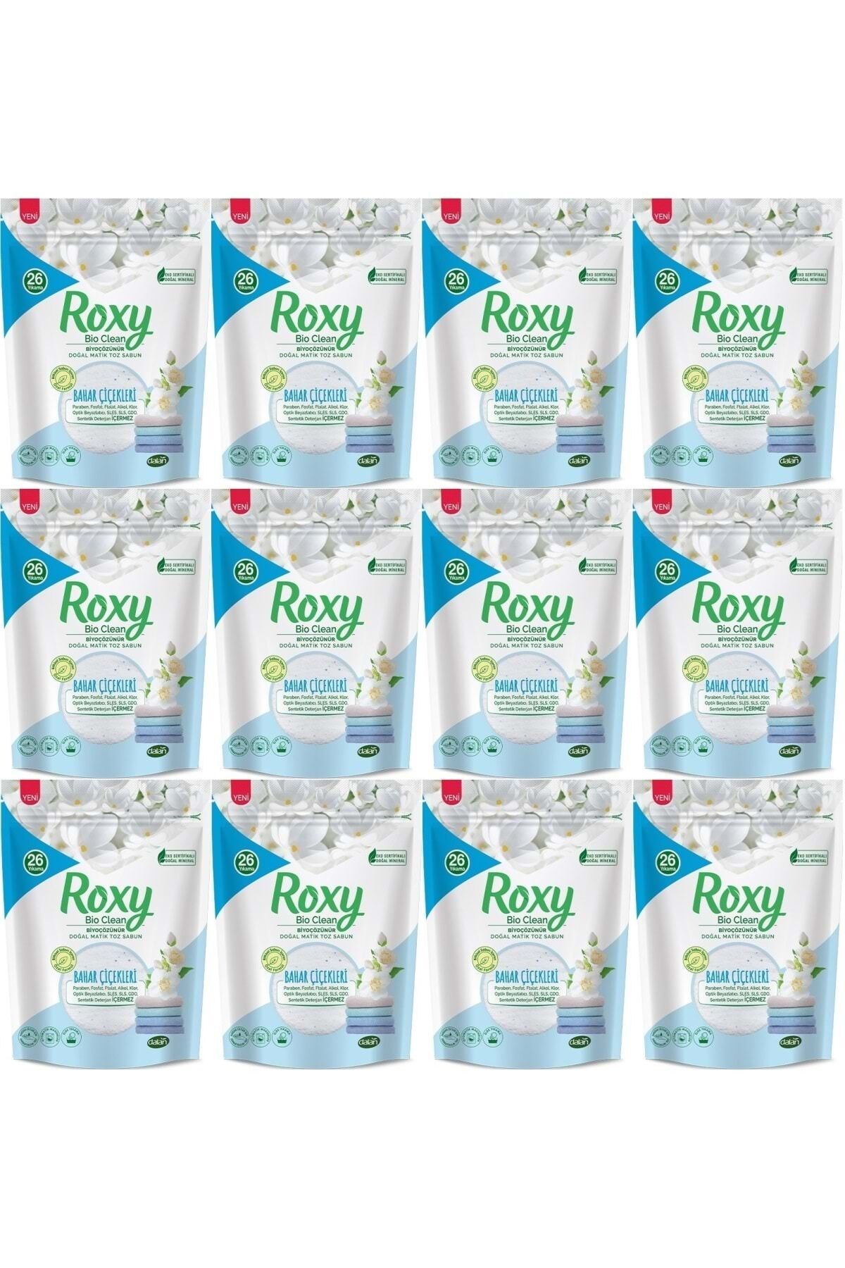 Roxy Bio Clean Matik Sabun Tozu 800GR Bahar Çiçekleri (12 Li Set) (312 Yıkama)