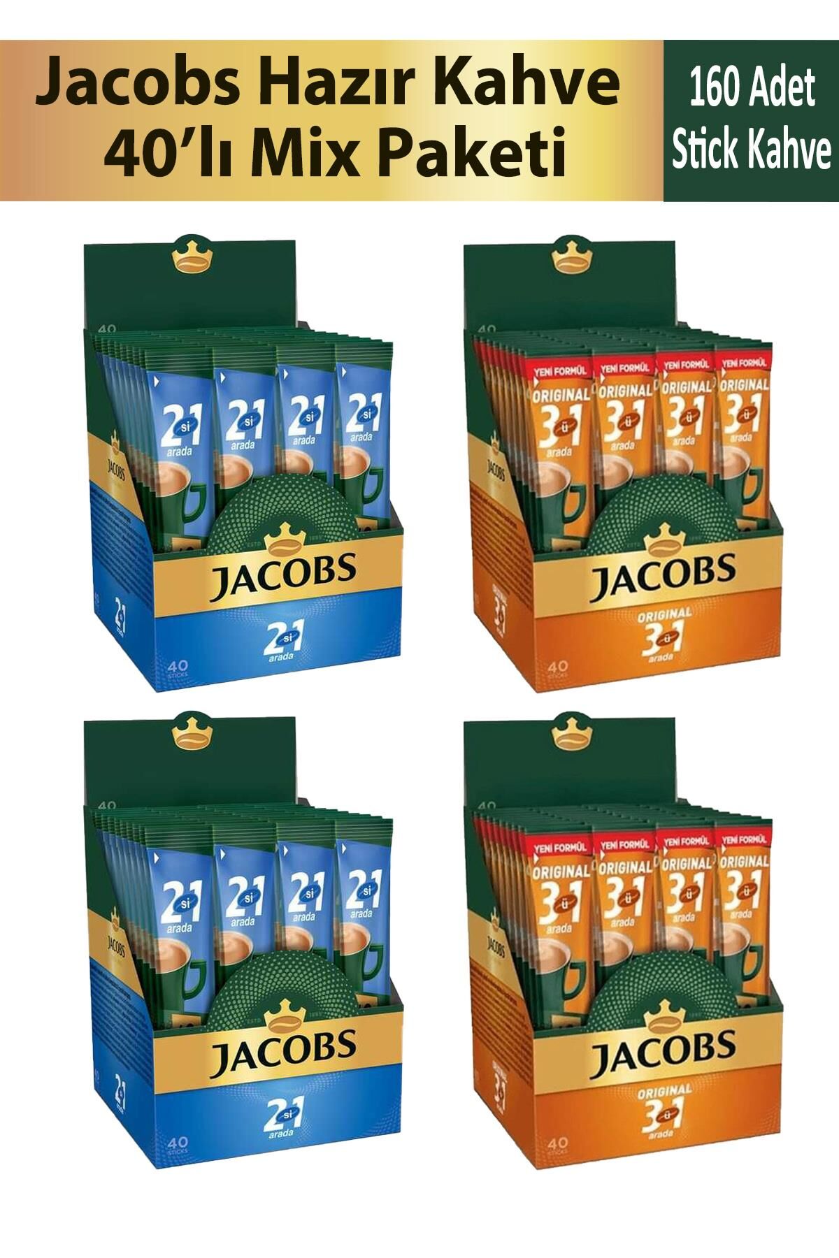Jacobs Hazır Kahve 40'lı Mix Paketi