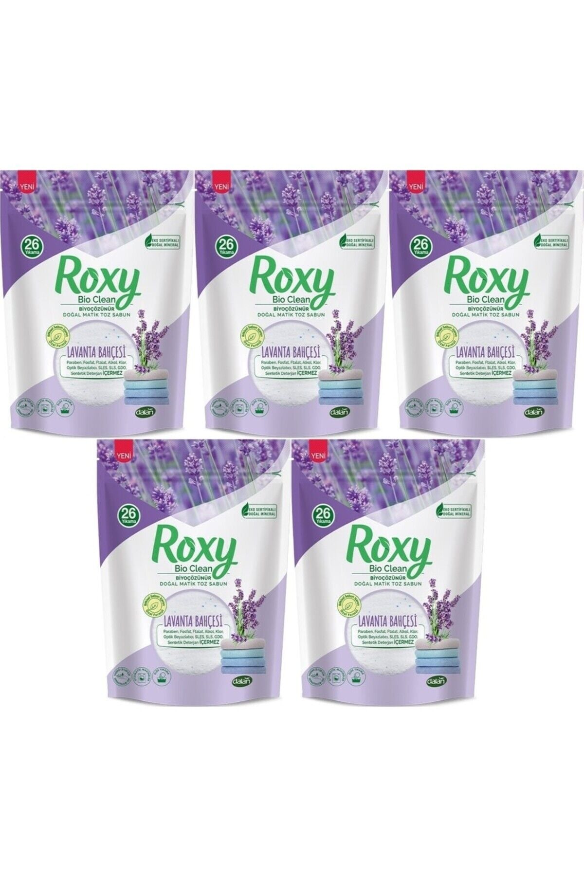 Dalan Bio Clean Lavanta Bahçesi Toz Sabun 800 gr (26 Yıkama) x 5 Adet