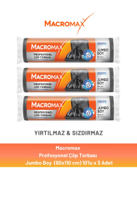 Macromax Profesyonel Çöp Torbası Jumbo Boy x 3 Adet