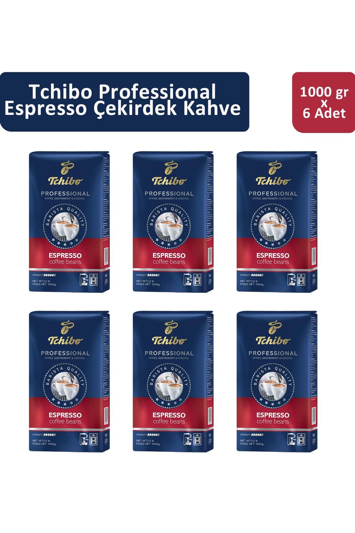 Tchibo Professional Espresso Çekirdek Kahve 1 kg x 6 Adet