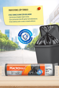 Macromax Profesyonel Çöp Torbası Battal Boy x 3 Adet