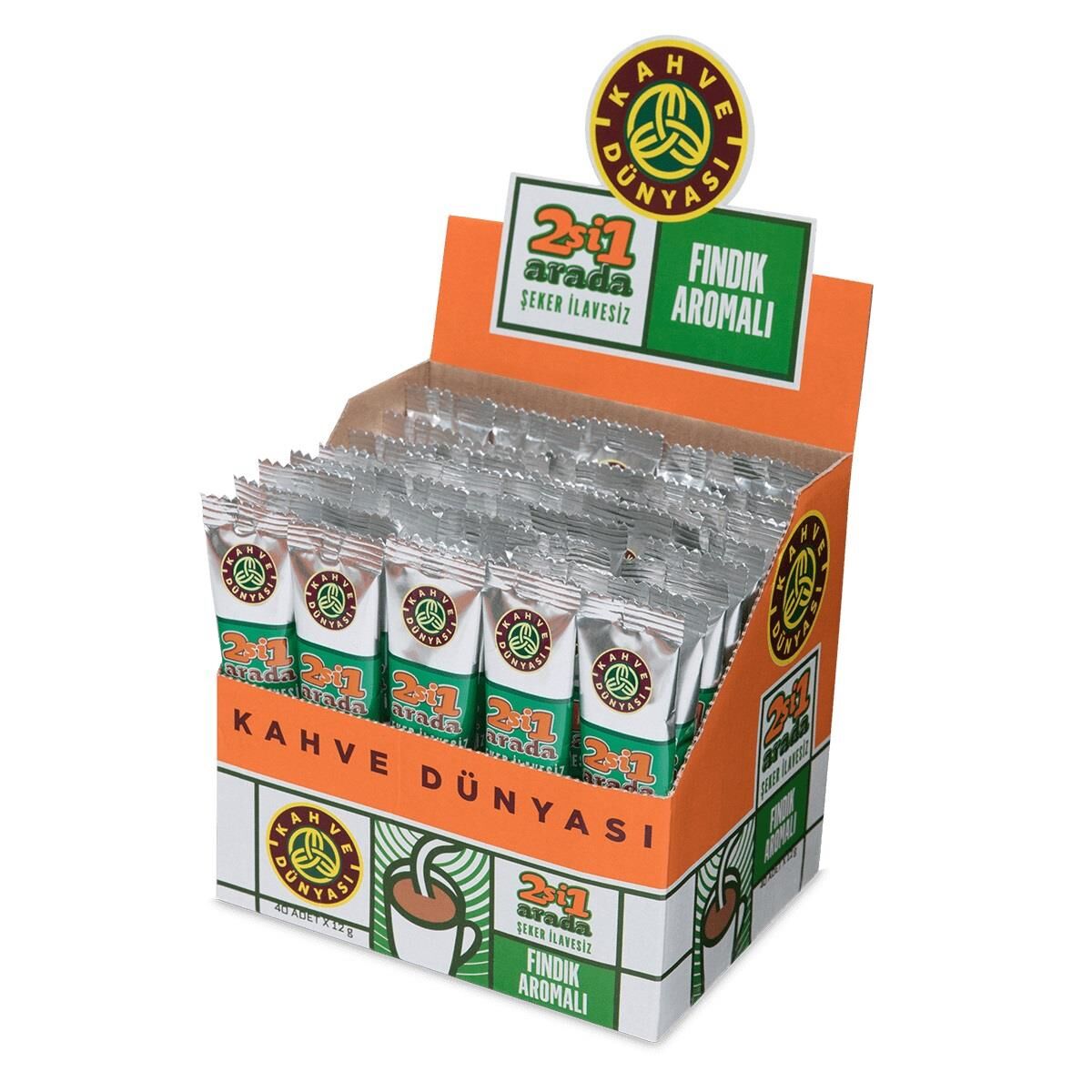 Kahve Dünyası 2in1 FINDIK AROMALI KAHVE 40 x 12 gr