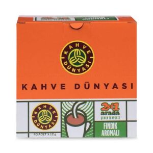 Kahve Dünyası 2si1 Arada Fındık Aromalı Kahve  40 x 12 gr x 8 Adet