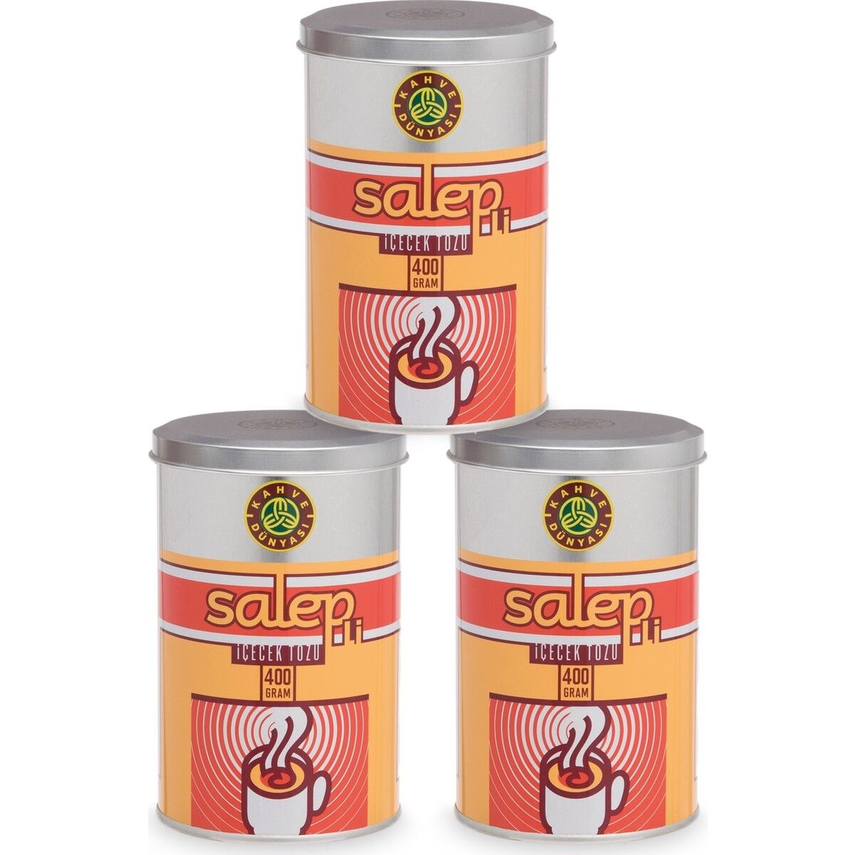 Kahve Dünyası Teneke Salep'li İçecek Tozu 400 gr x 3 Adet