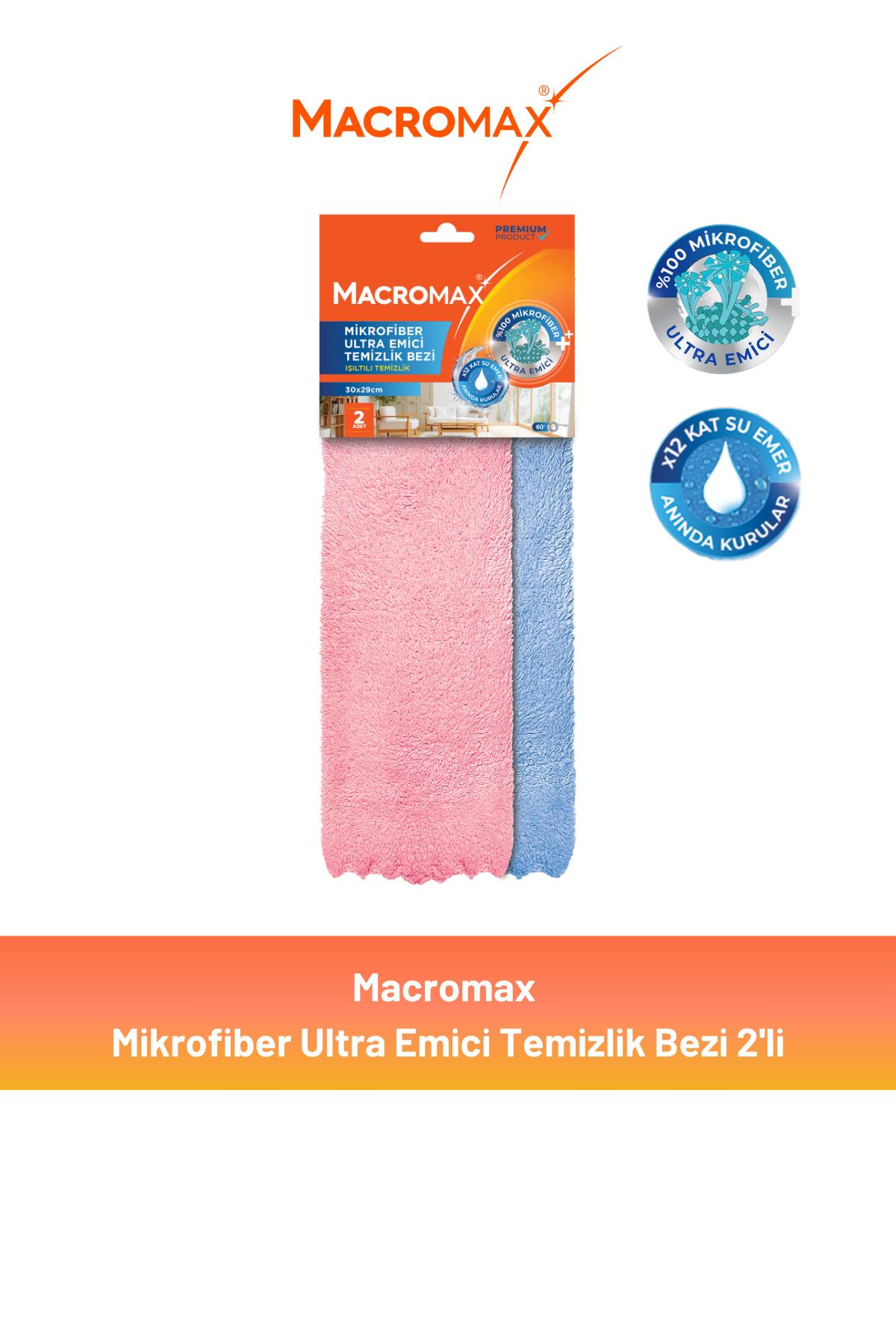 Macromax Ultra Emici Mikrofiber Temizlik Bezi 2'li