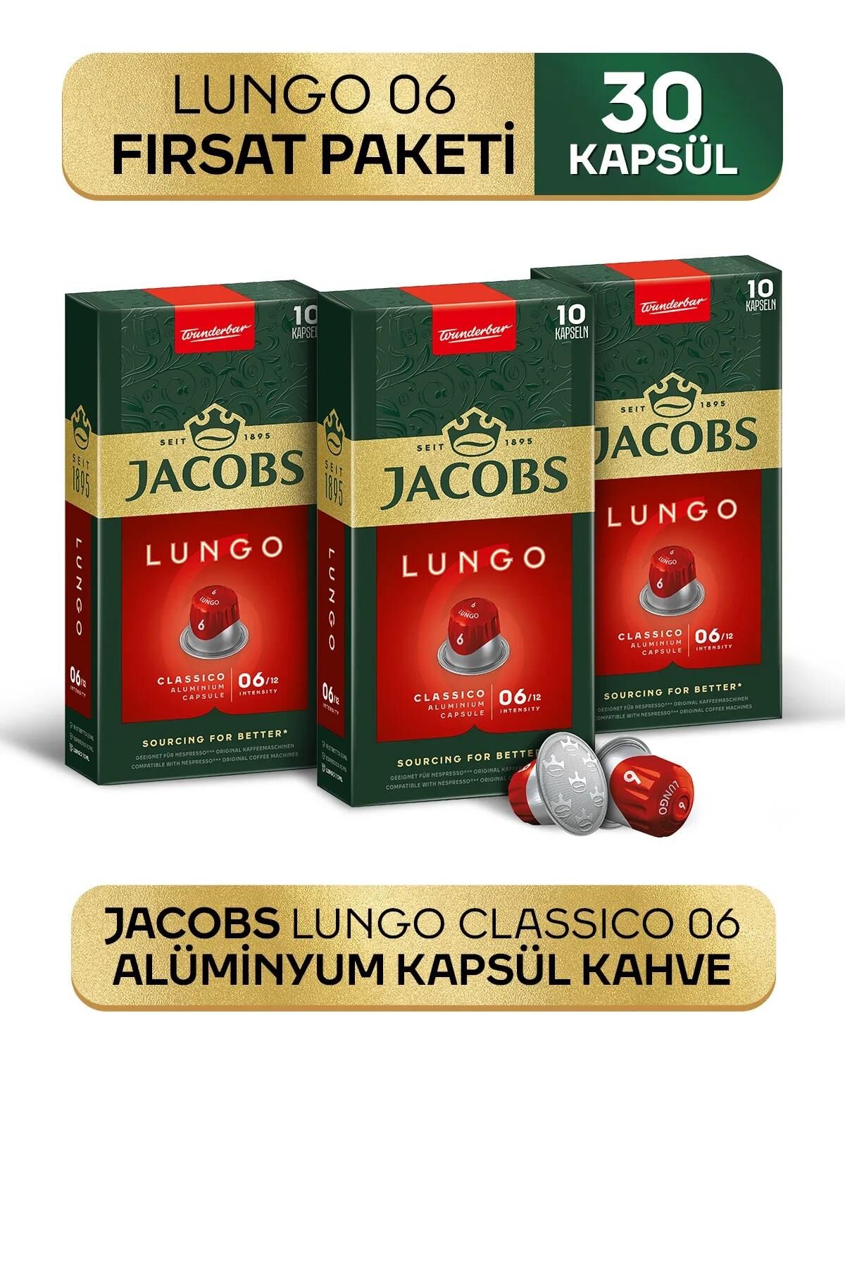 Jacobs Lungo 6 Classico Kapsül Kahve 30 Kapsül
