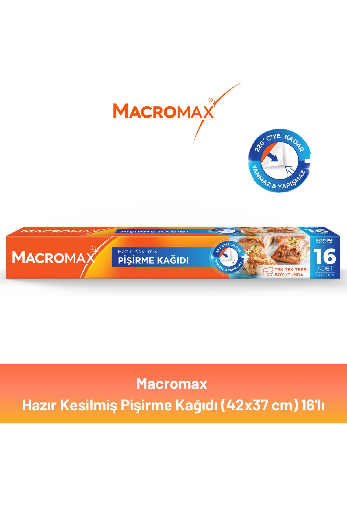 Macromax Hazır Kesilmiş Yağlı Pişirme Kağıdı 16'lı