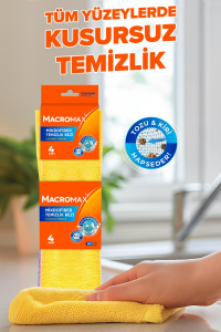 Macromax Mikrofiber Açık Temizlik Bezi 4'lü