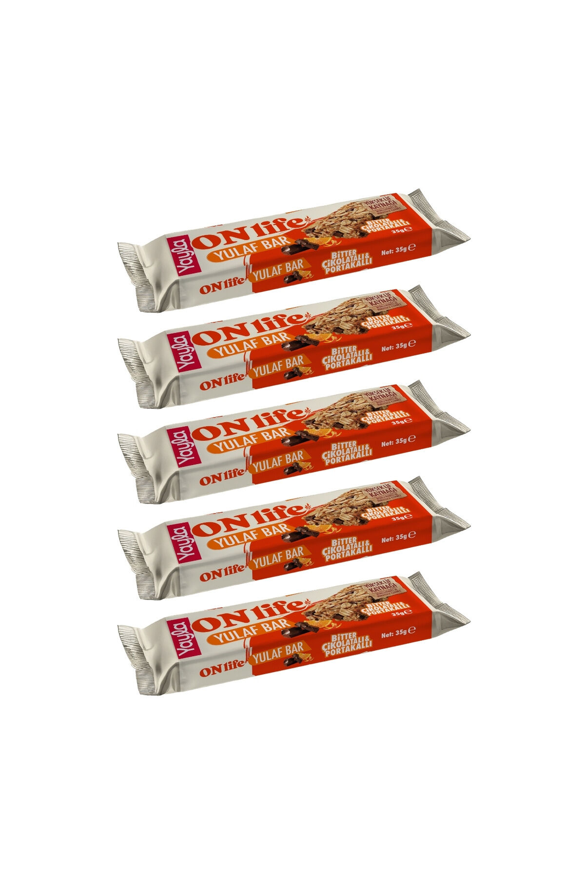 Yayla Onlife Bitter Çikolatalı ve Portakallı Yulaf Bar 35 g x5