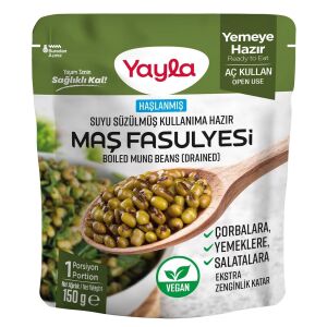 Yayla Suyu Süzülmüş Haşlanmış Maş Fasulyesi 150 gr x 12 Adet