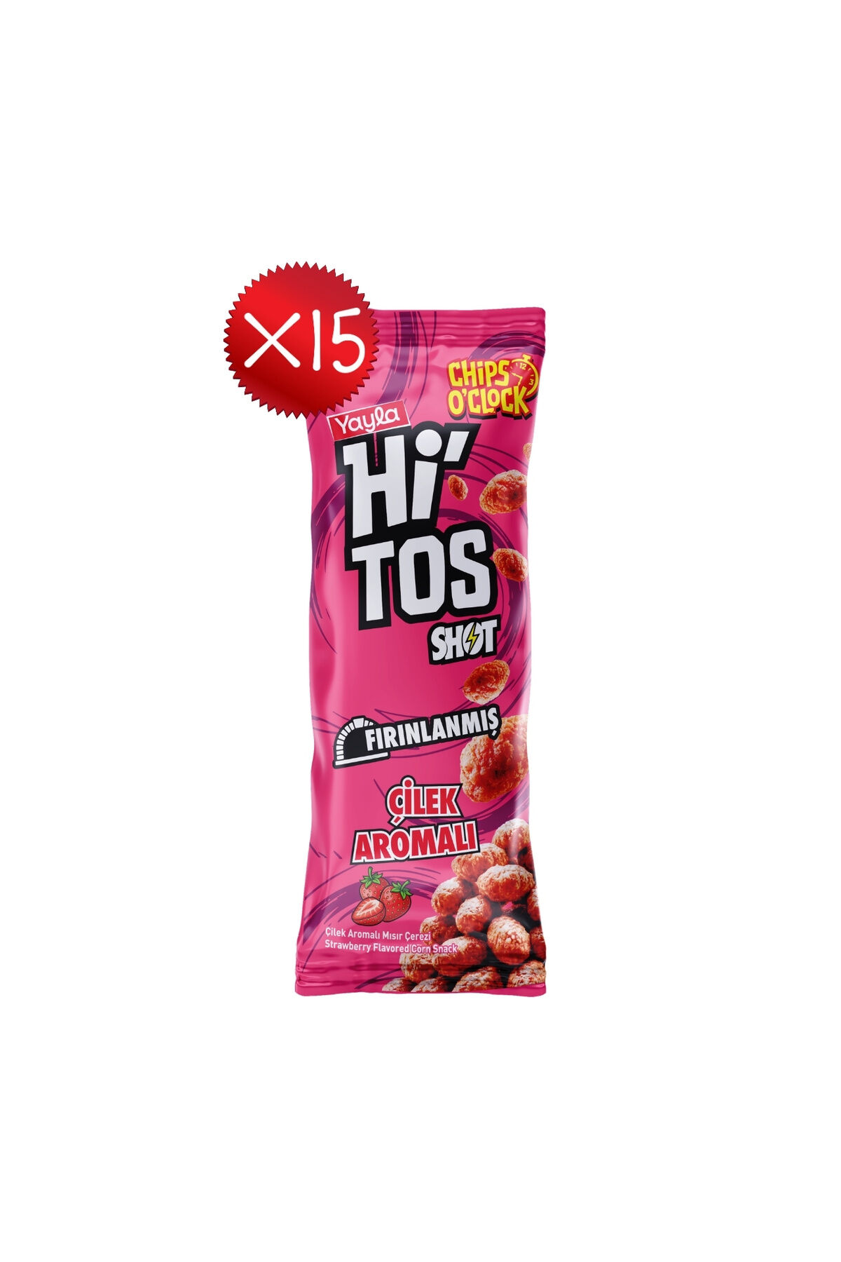 Yayla Hi'tos Shot Çilek Aromalı Mısır Çerezi 25 g x15