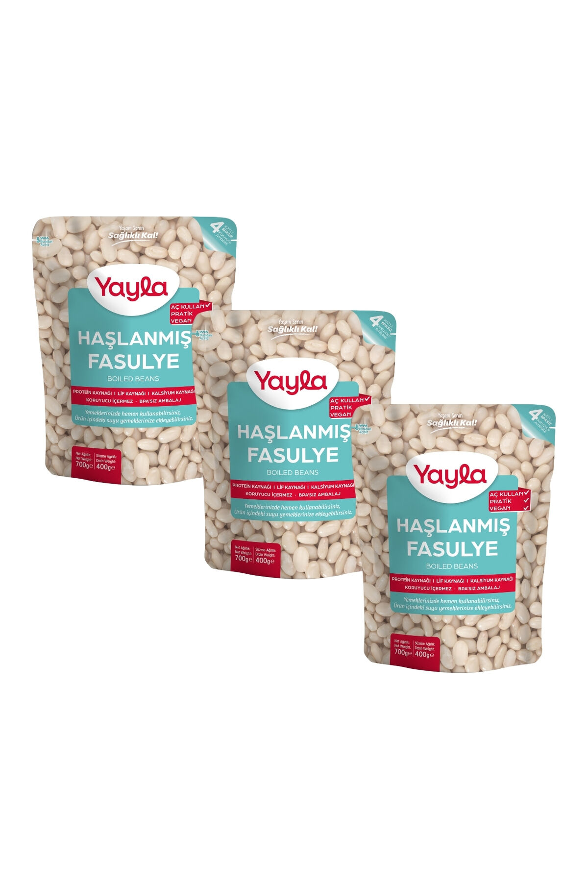 Yayla Haşlanmış Fasulye 700 gr x 3 Adet