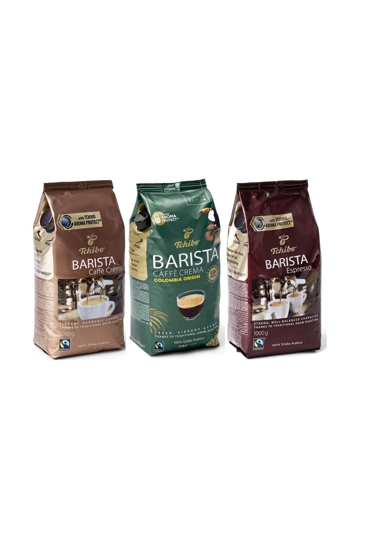Tchibo Barista 3'lü Deneme Paketi ( Espresso' Caffe Crema ' Colombia Origin ) 3x1kg