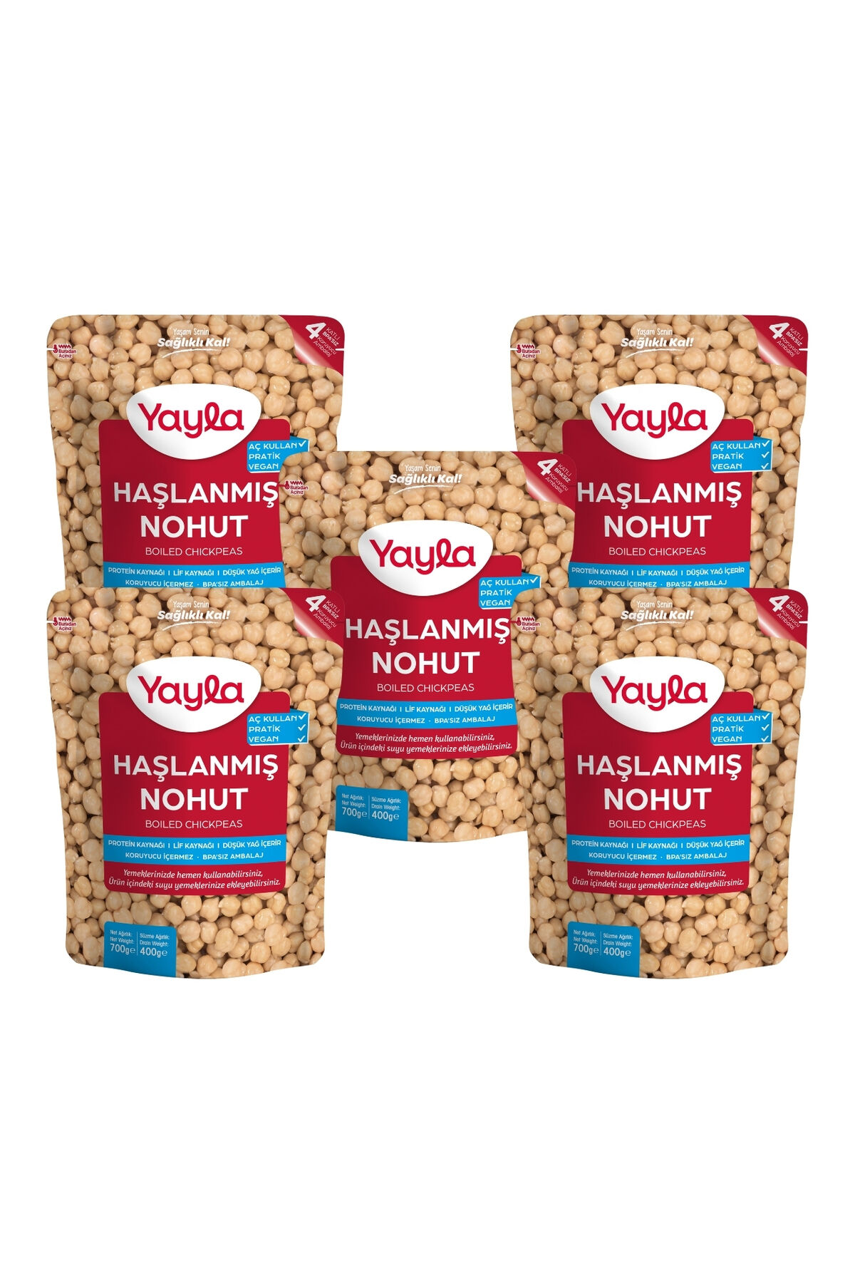Yayla Haşlanmış Nohut 700 gr x 5 Adet
