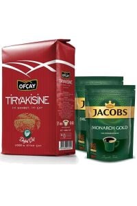 Ofçay Tiryakisine Dökme Siyah Çay 1000 gr & Jacobs Monarch Gold Kahve 2 x 200 gr