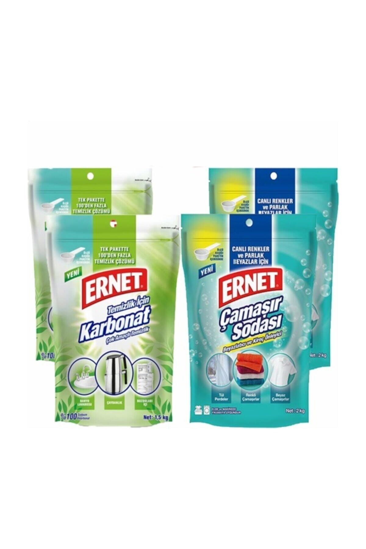 Ernet Temizlik Için Karbonat 1.5 kg x 2 Adet +  Çamaşır Sodası 2 kg x 2 Adet
