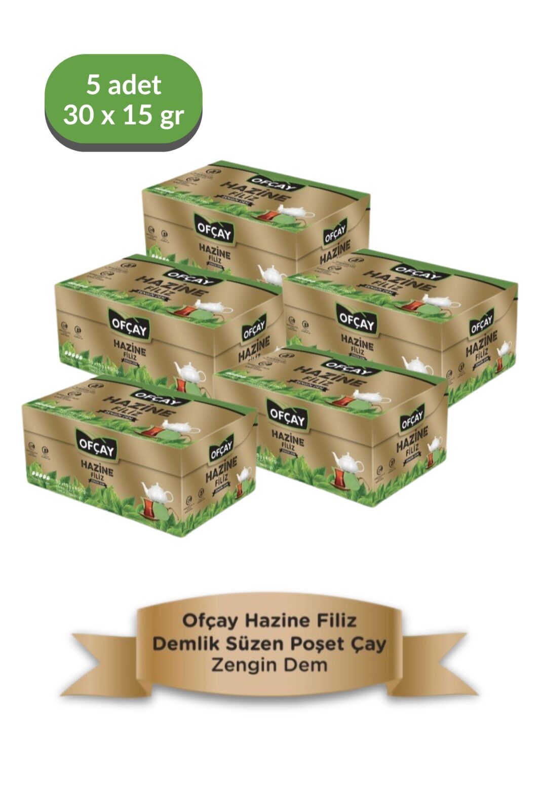 Ofçay Hazine Zengindem Demlik Poşet Çay 30 x 15 gr x 5 PAKET