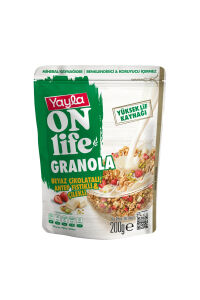 Yayla Onlife Beyaz Çikolatalı Antep Fıstıklı ve Çilekli Granola 200 g x12
