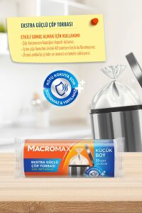 Macromax Ekstra Güçlü Çöp Torbası Küçük Boy 30'lu x 3 Adet