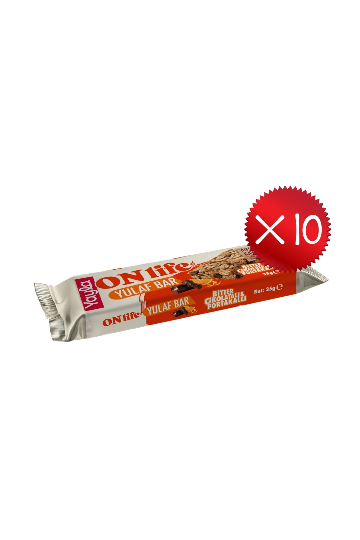 Yayla Onlife Bitter Çikolatalı ve Portakallı Yulaf Bar 35 g x10
