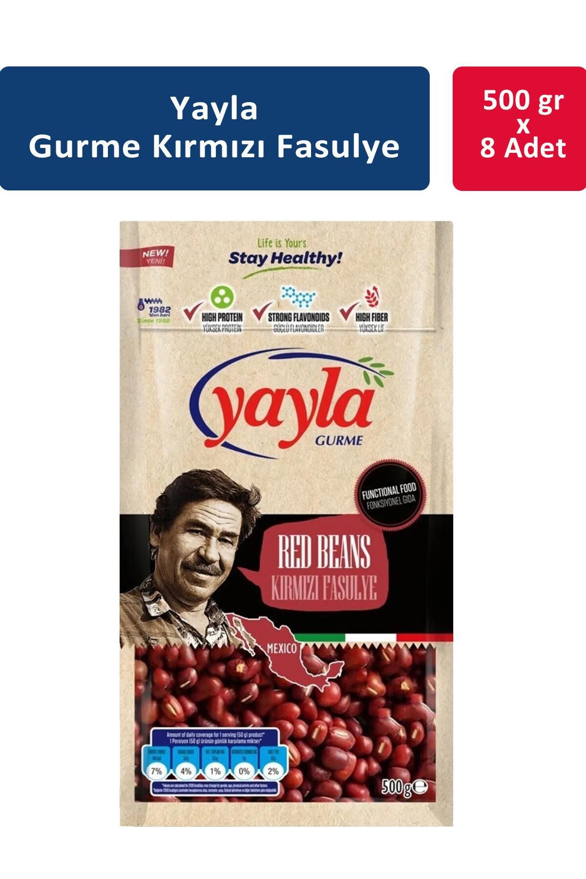Yayla Kırmızı Fasulye 500 gr x 8 Adet